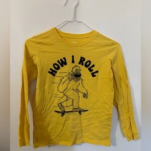 Boys Osh Kosh 10 Yellow Long Sleeve Shirt Yeti Skateboarding